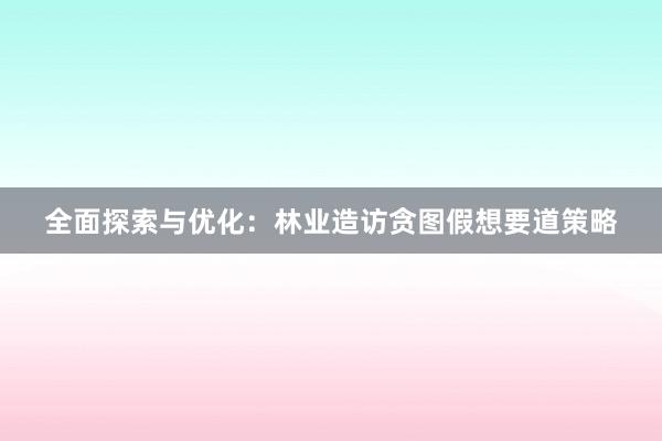 全面探索与优化：林业造访贪图假想要道策略